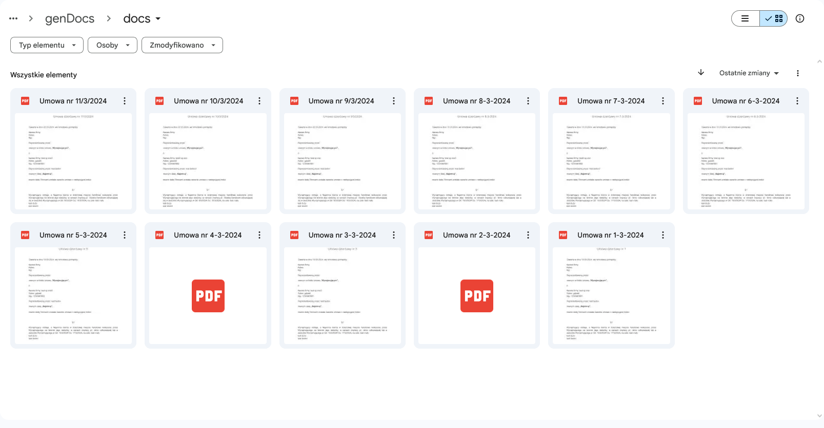 Masowe generowanie dokumentów dla klientów
